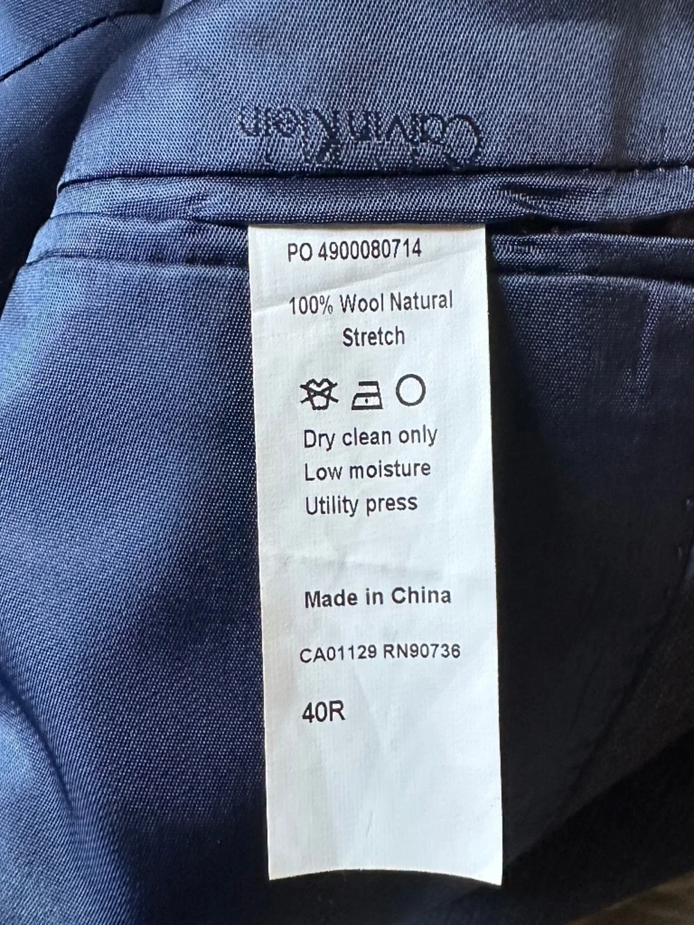 Calvin Klein 100% Wool Stretch Slim Suit – Blue Gray (Men’s Wearhouse)